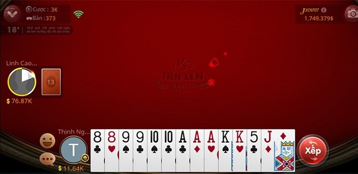 Hướng dẫn các bước chơi game Tiến lên miền nam đổi thưởng