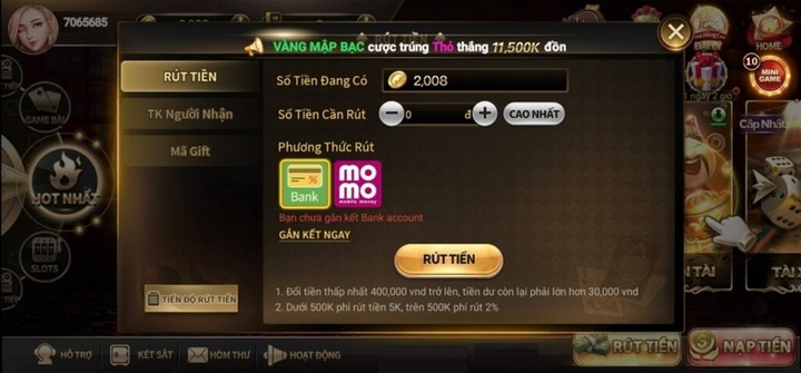 Review các hình thức nạp rút Win456