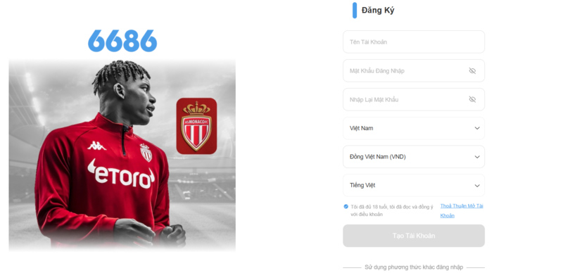 Quy trình đăng ký tài khoản 6686bet 